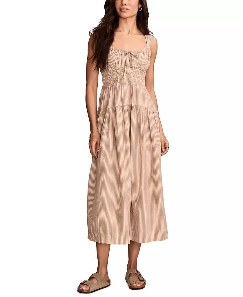 Lucky Brand Women's Sleeveless Smocked Midi Dress 1