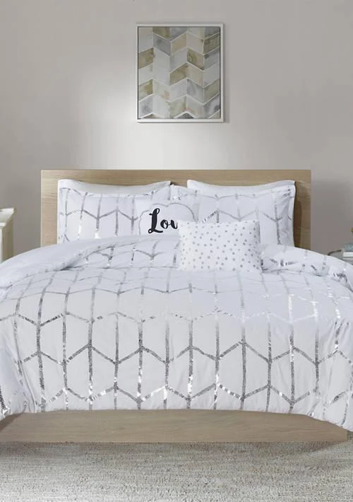 Intelligent Design Design Raina Metallic Printed Comforter Set