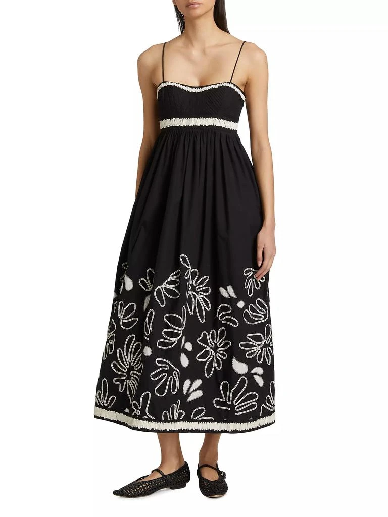 Ulla Johnson Hollis Bloom Ribbon-Embroidered Cotton Midi-Dress 3