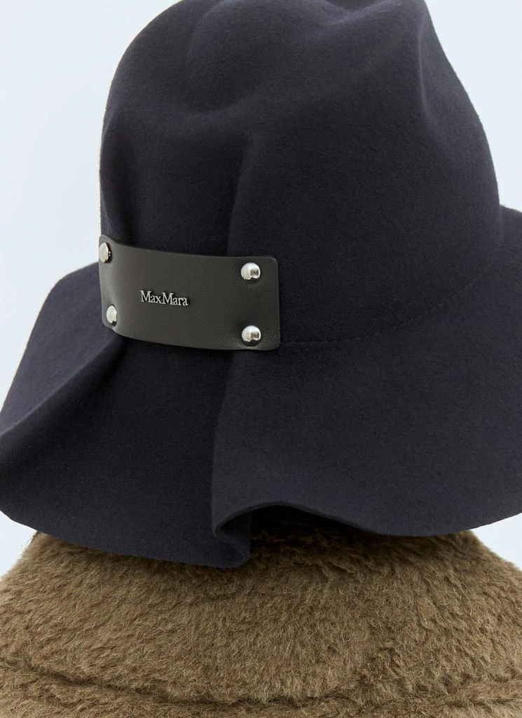 Max Mara Felt Wool Wide Brim Hat 5
