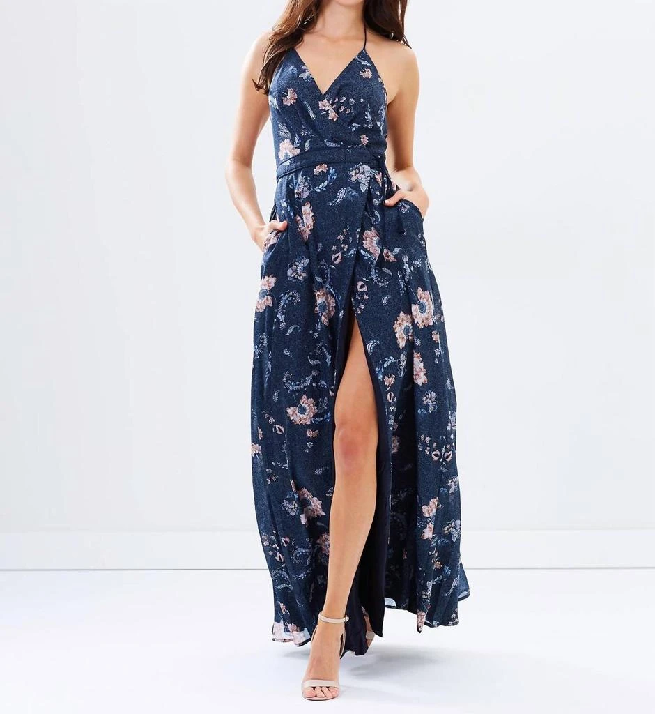 The Jet Set Diaries Iman Floral Maxi Dress In Blue Floral 1