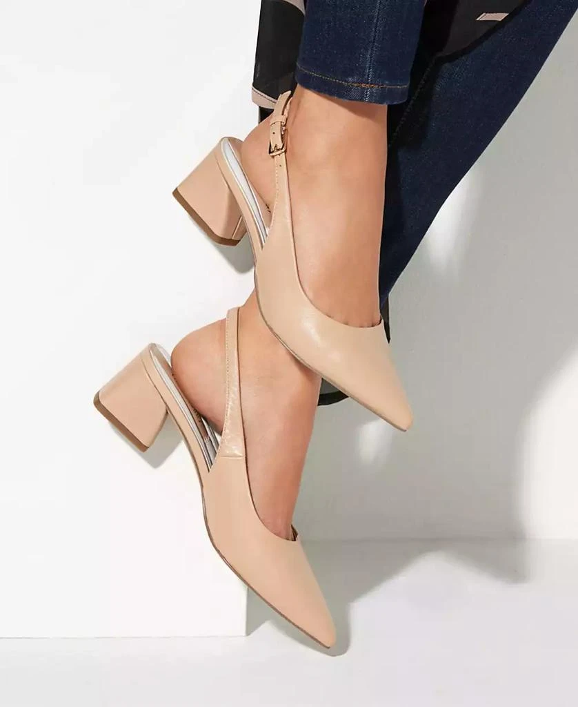 Franco Sarto Women's Racer Pointed Toe Block Heel Slingback Pumps 6