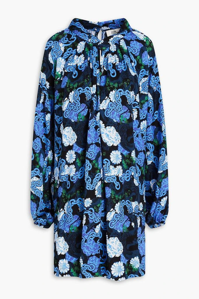 Diane von Furstenberg Silka cutout printed crepe mini dress