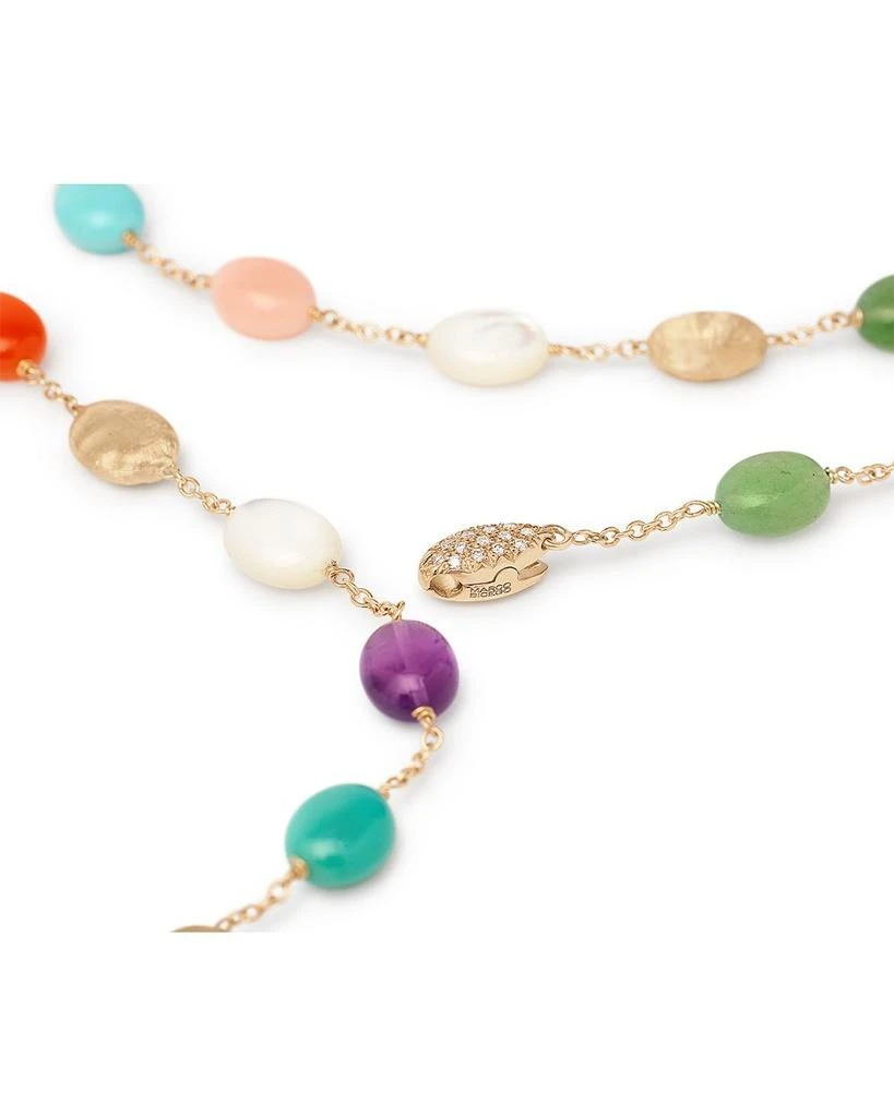 Marco Bicego 18K Yellow Gold Siviglia Multi Stone & Diamond Textured Bead Lariat Necklace, 18" - Exclusive, Italy Campaign 4