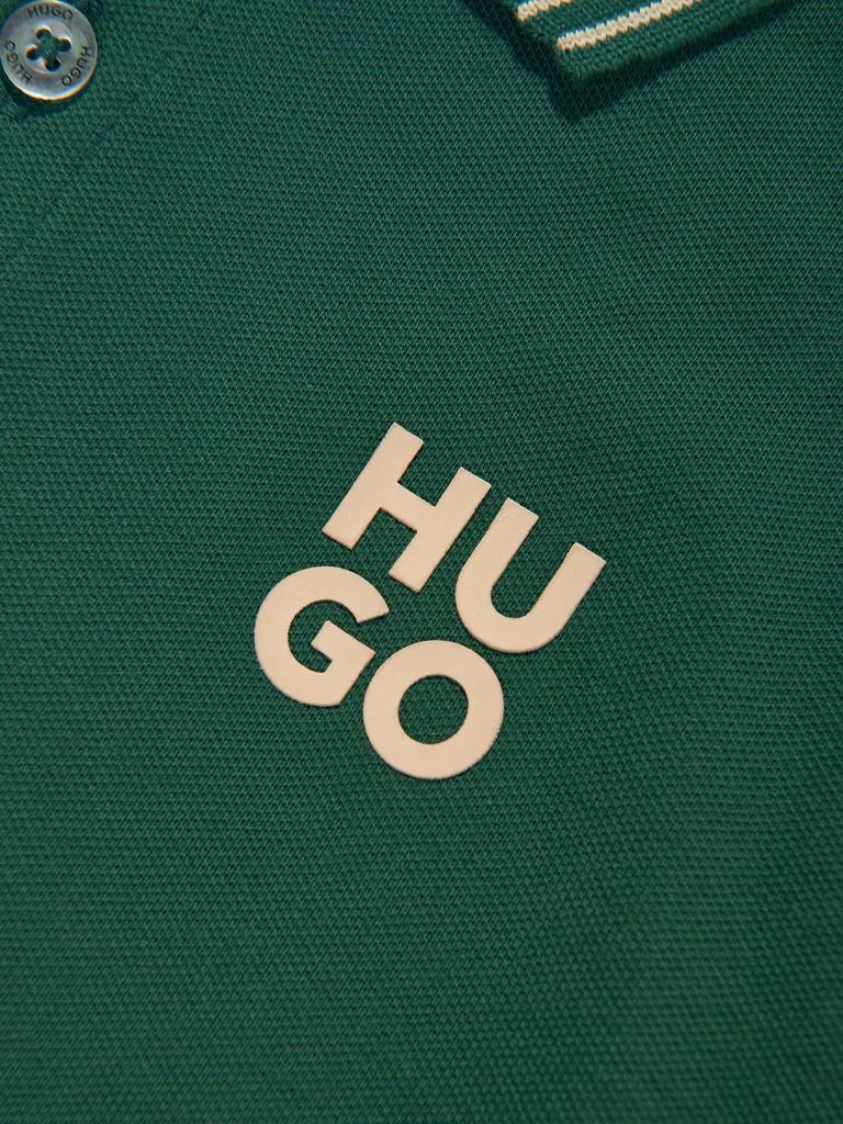 Hugo Boss Hugo Boys Logo Print Polo Shirt in Green 3