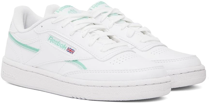 Reebok White & Green Club C 85 Vegan Sneakers 4