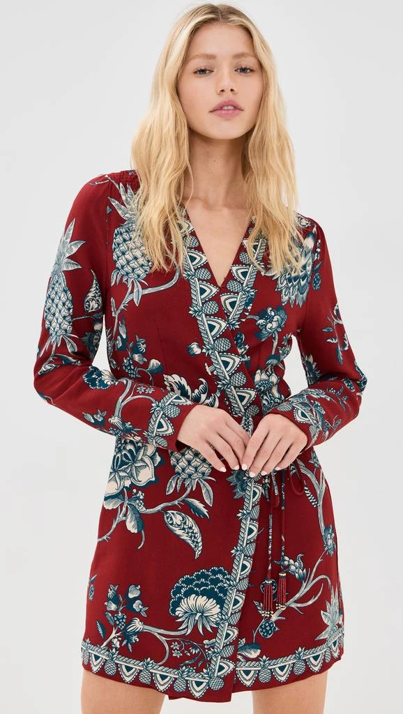 Farm Rio Tropical Landing Red Wrap Mini Dress 6