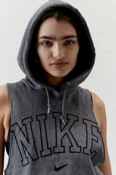 Urban Renewal Urban Renewal Remade Sleeveless Cropped Branded Hoodie Sweatshirt 5