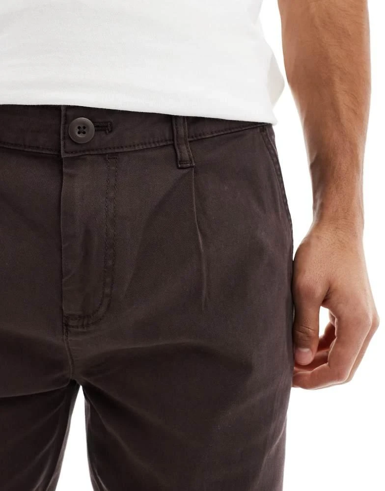 ASOS ASOS DESIGN skinny chino in washed in brown 5