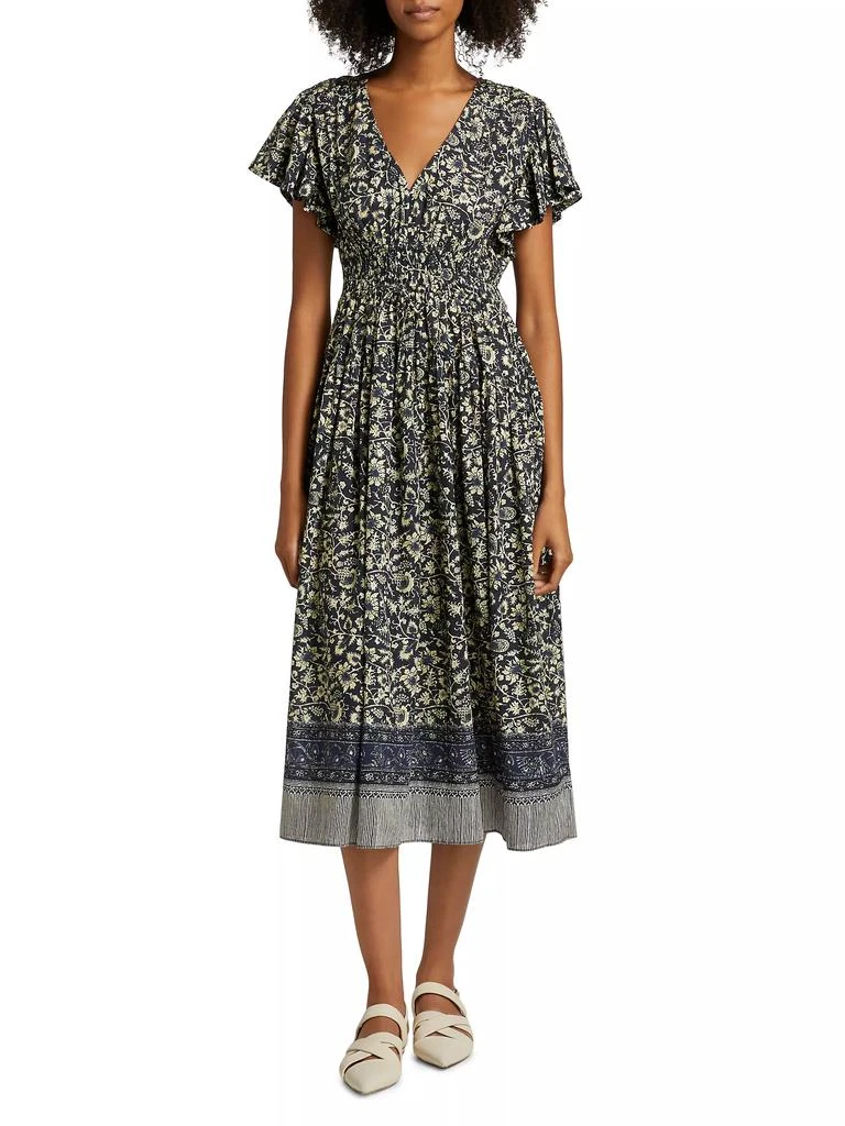 Ulla Johnson Lyria Floral Cotton-Blend Midi-Dress 3