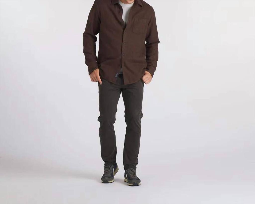 Grayers Harper 3-Ply Jaspe Flannel In Chocolate Truffle