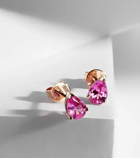 Shay Jewelry 18kt rose gold earrings with sapphire and diamonds 5