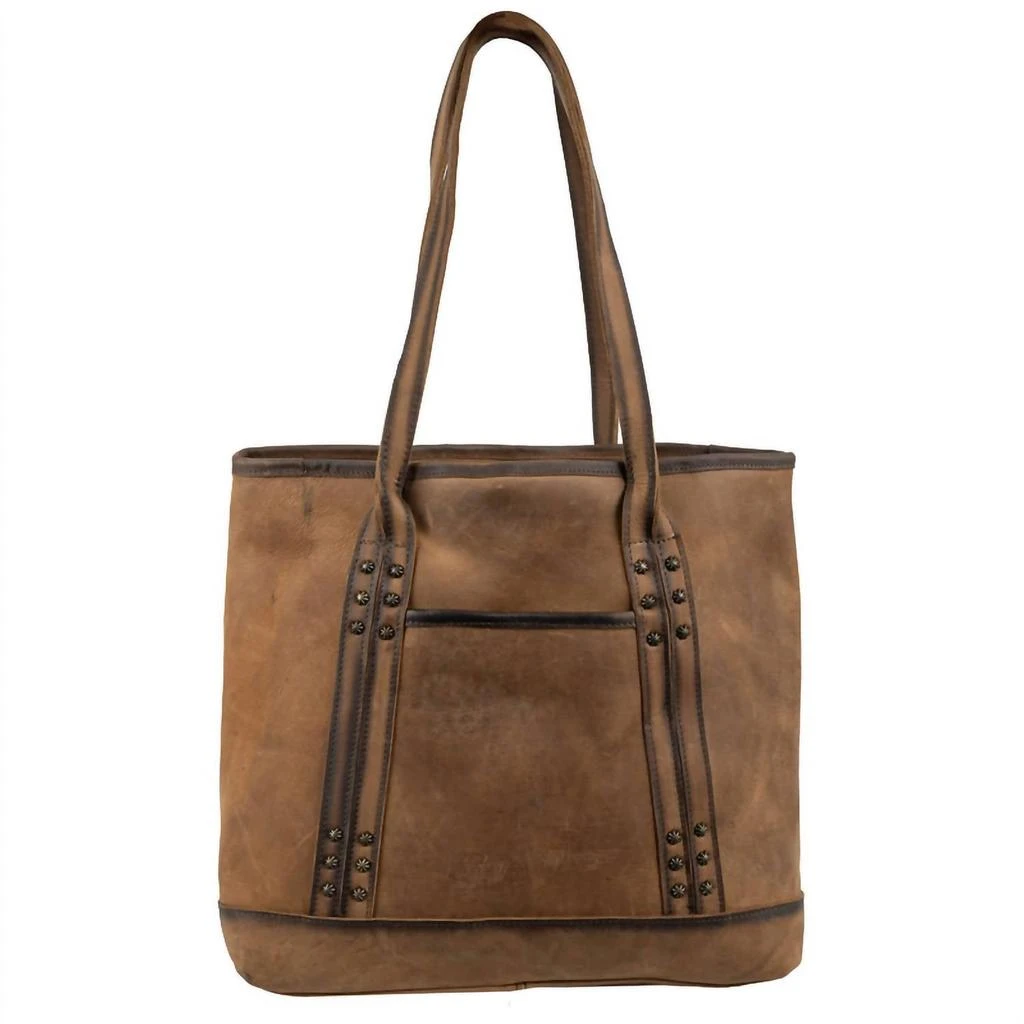 STS Ranchwear Women's Roswell Cowhide Tote In Brown/natural 2