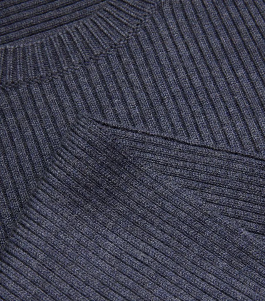 Helmut Lang Merino Wool Ribbed Draped Sweater 5