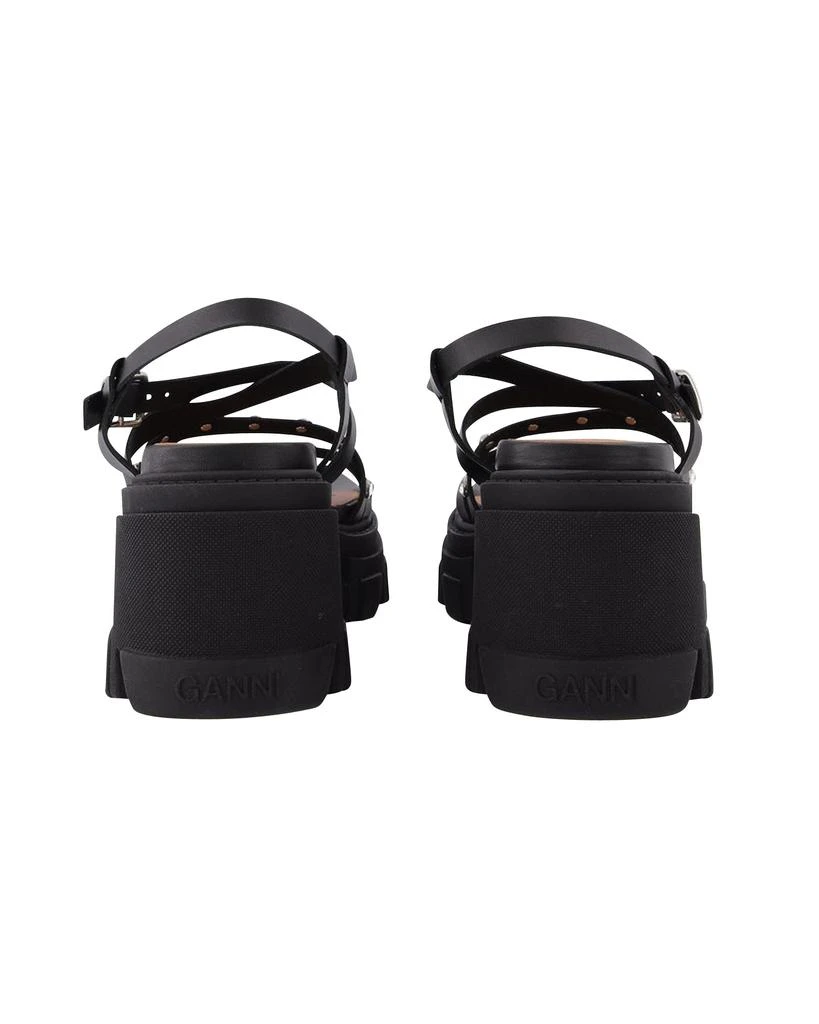 Ganni Black Leather Cleated Sandals 2