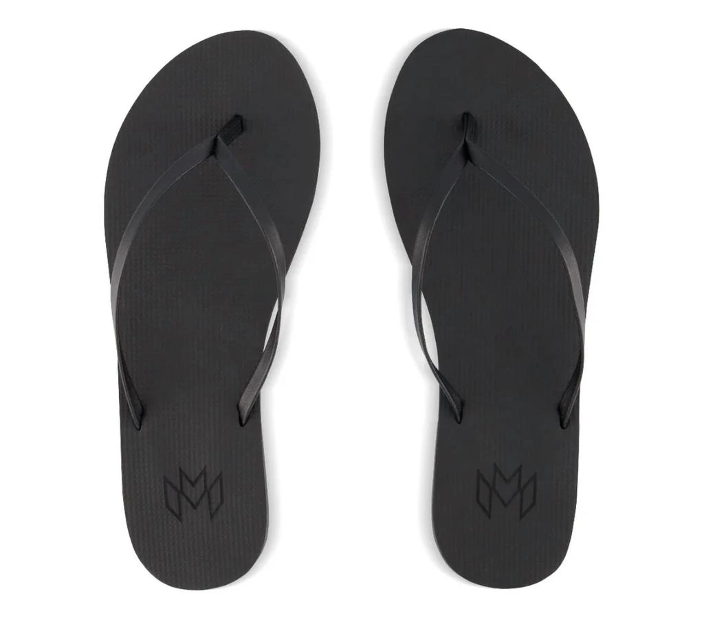 Malvados Women Lux Minimalist Flip Flop Sandal In Noir 2