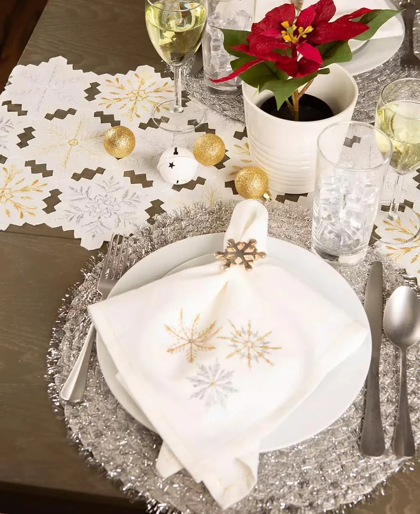 Design Imports Sparkle Snowflakes Embroidered Napkin, Set of 6 5