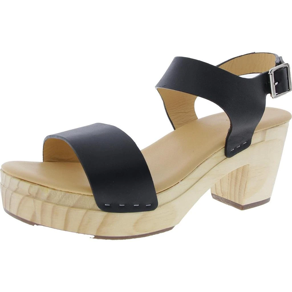 Nisolo ALL DAY OPEN TOE CLOG Womens Block Heel Leather Platform Sandals 1