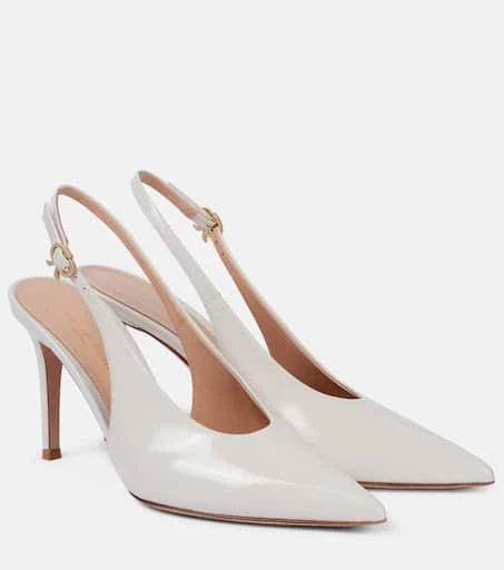 Gianvito Rossi Robbie 85 patent leather slingback pumps 1