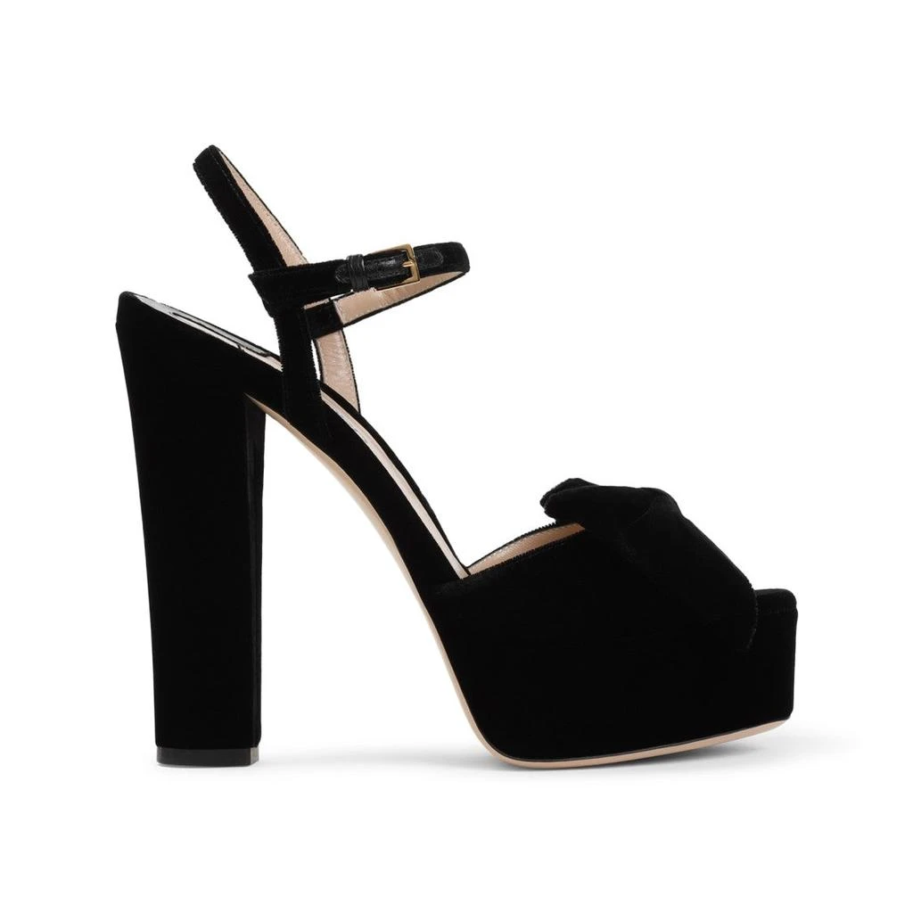 Tom Ford Black Velvet Platform Sandals 1