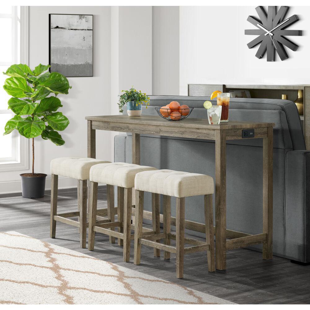 Cambridge Silversmiths Wyeth Dining 4 PC Bar Set: Bar Table, 3 Stools