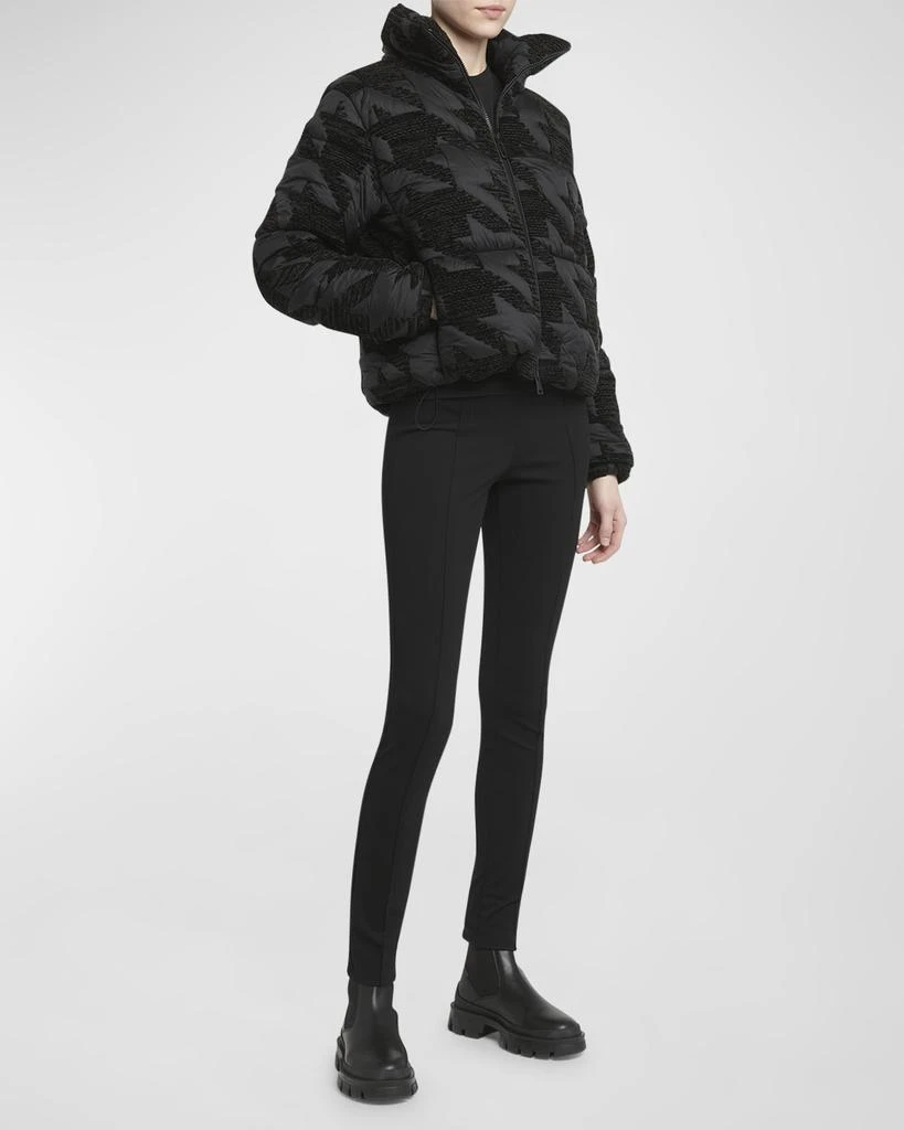 Moncler Evandra Embroidered Houndstooth Puffer Jacket 4