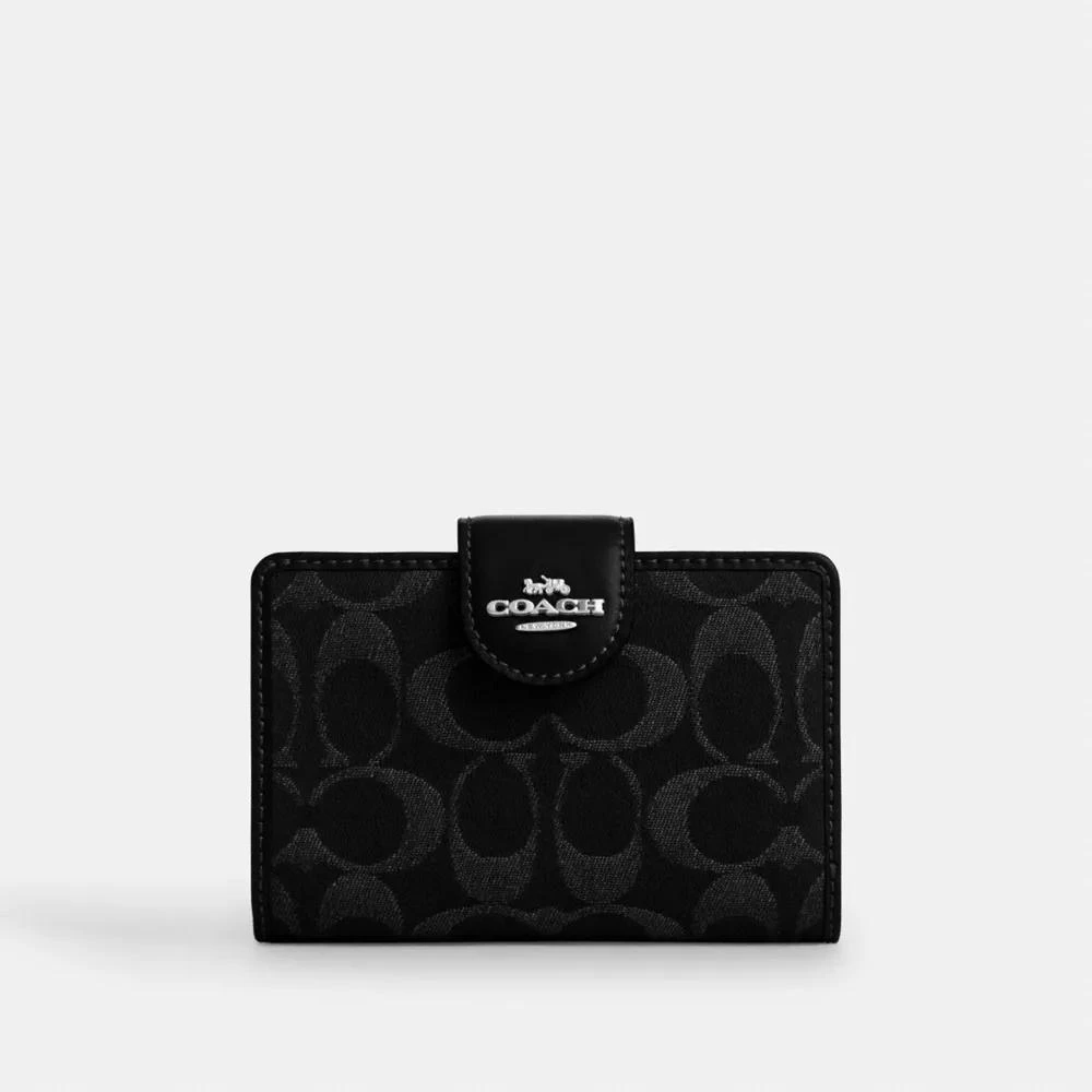 Coach Medium Corner Zip Wallet In Signature Denim