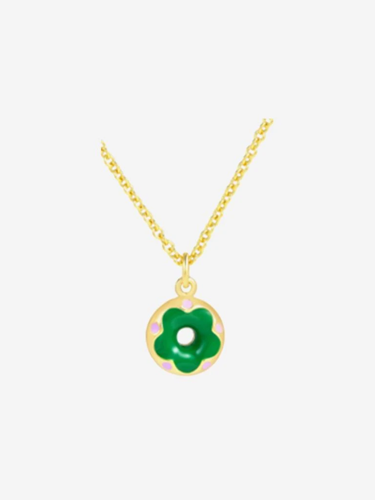 Secret Spoils Secret Spoils Girls Green Doughnut Flower Necklace in Gold (40cm)