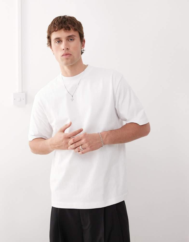 Weekday Weekday relaxed fit t-shirt with back graphic print in white