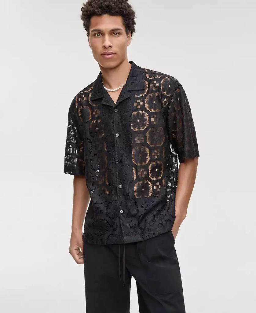 Shop Men's Relaxed-Fit Textured Geometric Lace Button-Down Camp Shirt,  Exclusively at Macy's on Sale at BeyondStyle  Get 50% Off Men's  Relaxed-Fit Textured Geometric Lace Button-Down Camp Shirt, Exclusively at  Macy's with