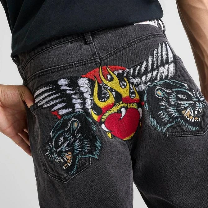 Ed Hardy Men's Ed Hardy Panther Wings Loose Fit Denim Jeans 11