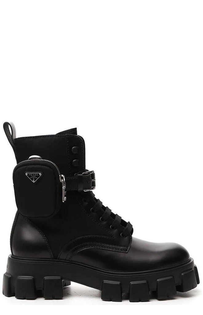 Prada Prada Strapped Pouch Combat Boots 1