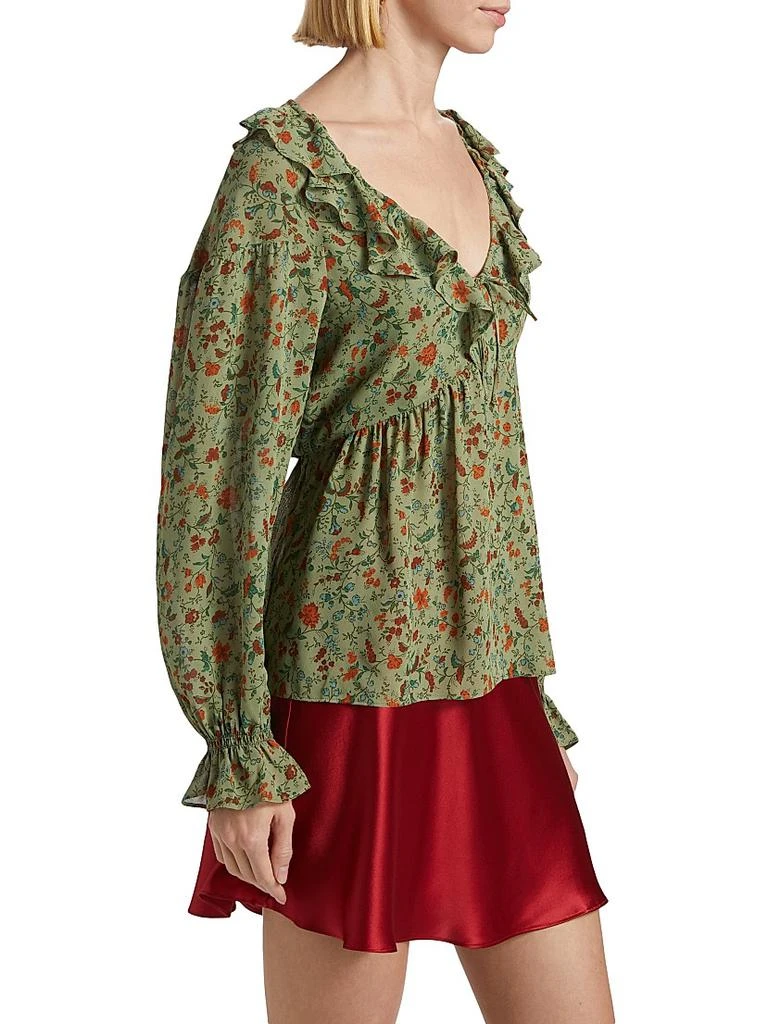 Reformation Wyn Floral Ruffled Top 4