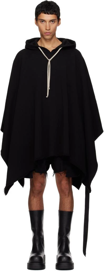 Rick Owens Black Poncho Hoodie 1