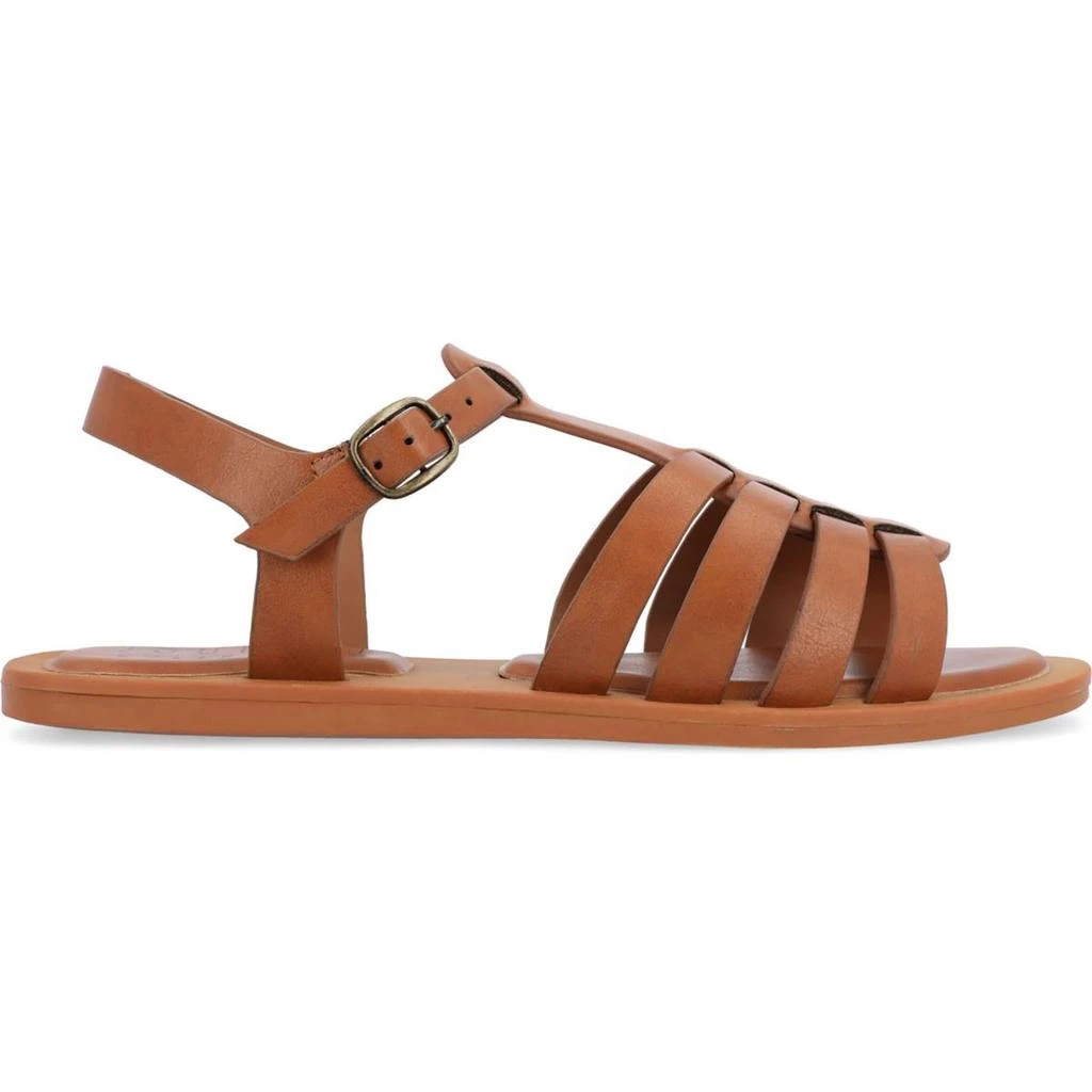 Journee Collection Benicia Womens Faux Leather Strappy Fisherman Sandals 2