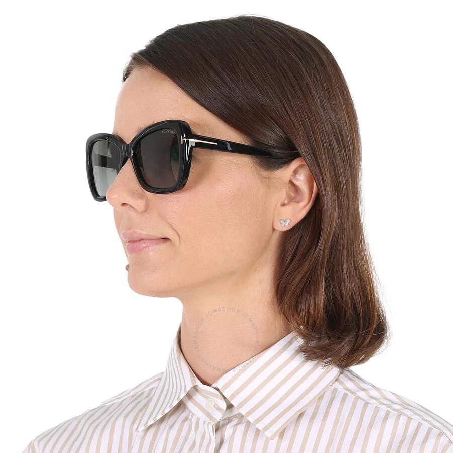 Tom Ford Maeve Smoke Gradient Butterfly Ladies Sunglasses FT1008 01B 55 3