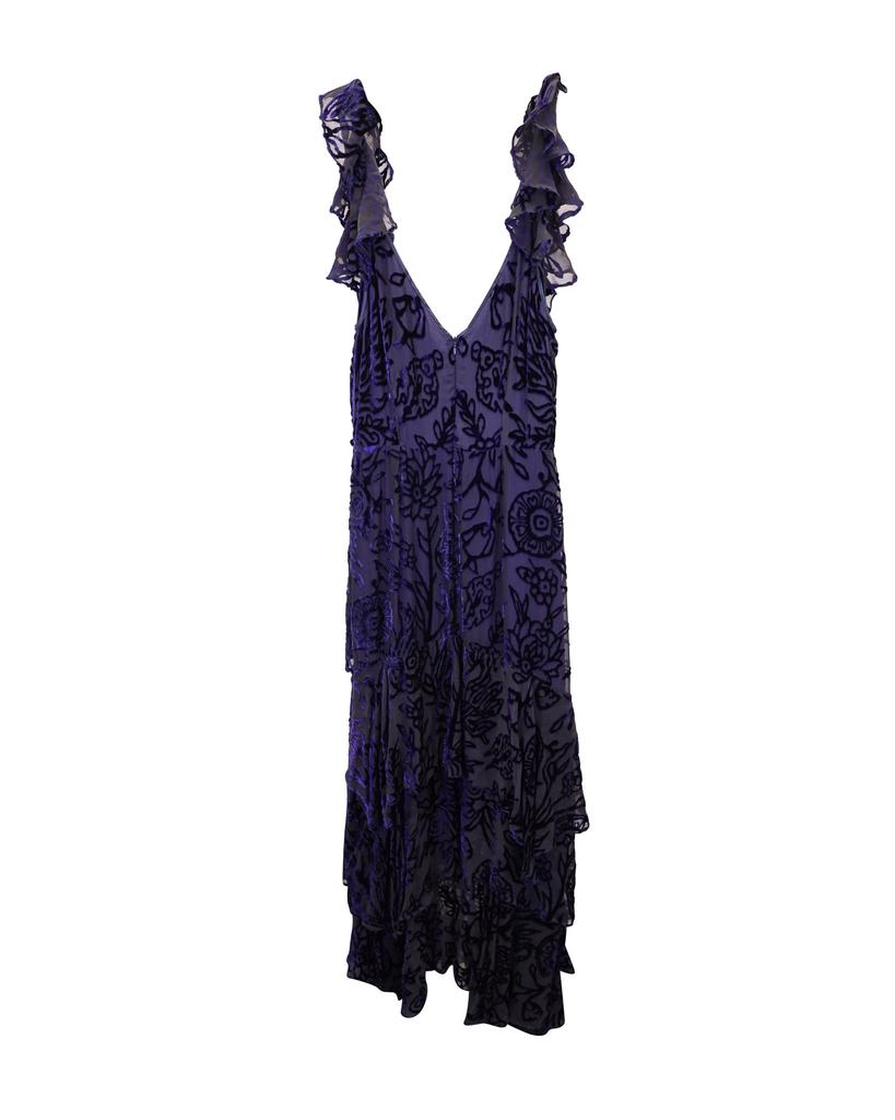PETER PILOTTO Ruffled Cocktail Dress in Violet Viscose