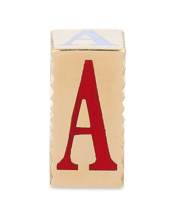 Adina Reyter 9K Yellow Gold Ceramic Initial Fluted Big Bead Pendant 4