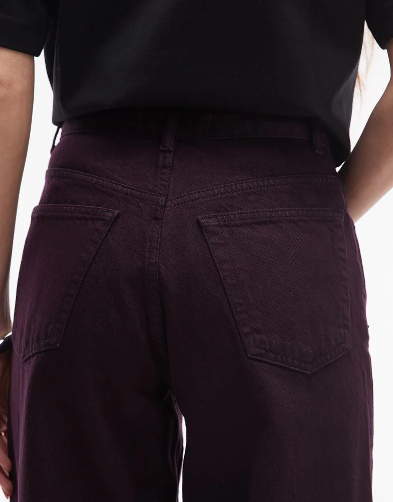 Topshop Topshop mid rise loose fit jean in oxblood 4