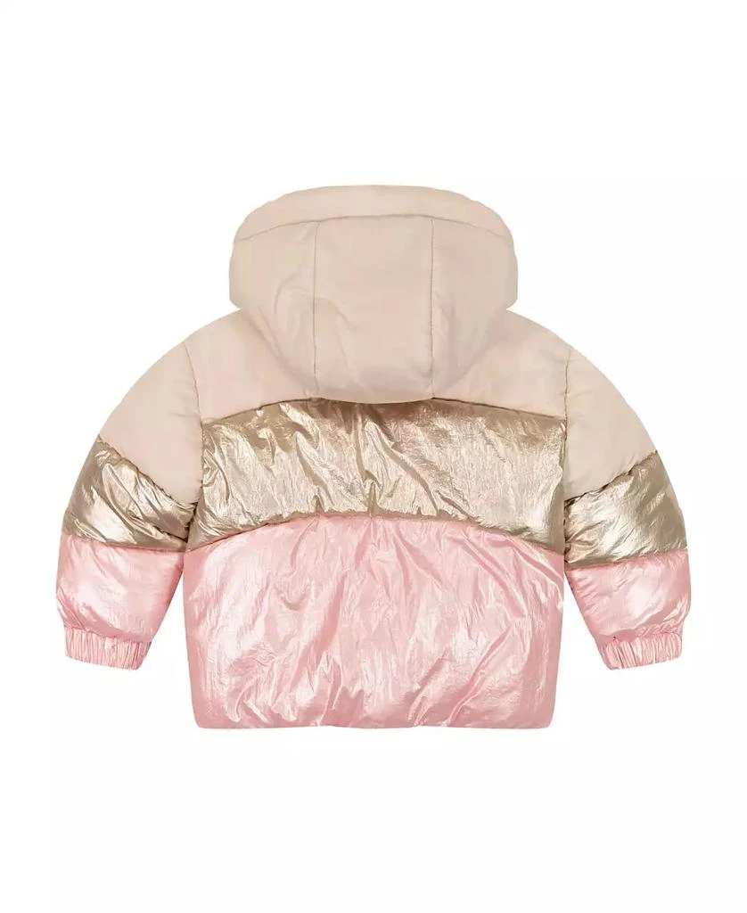 S Rothschild & CO S. Rothschild & CO Toddler Girls Tricolor Metallic Puffer Jacket 2