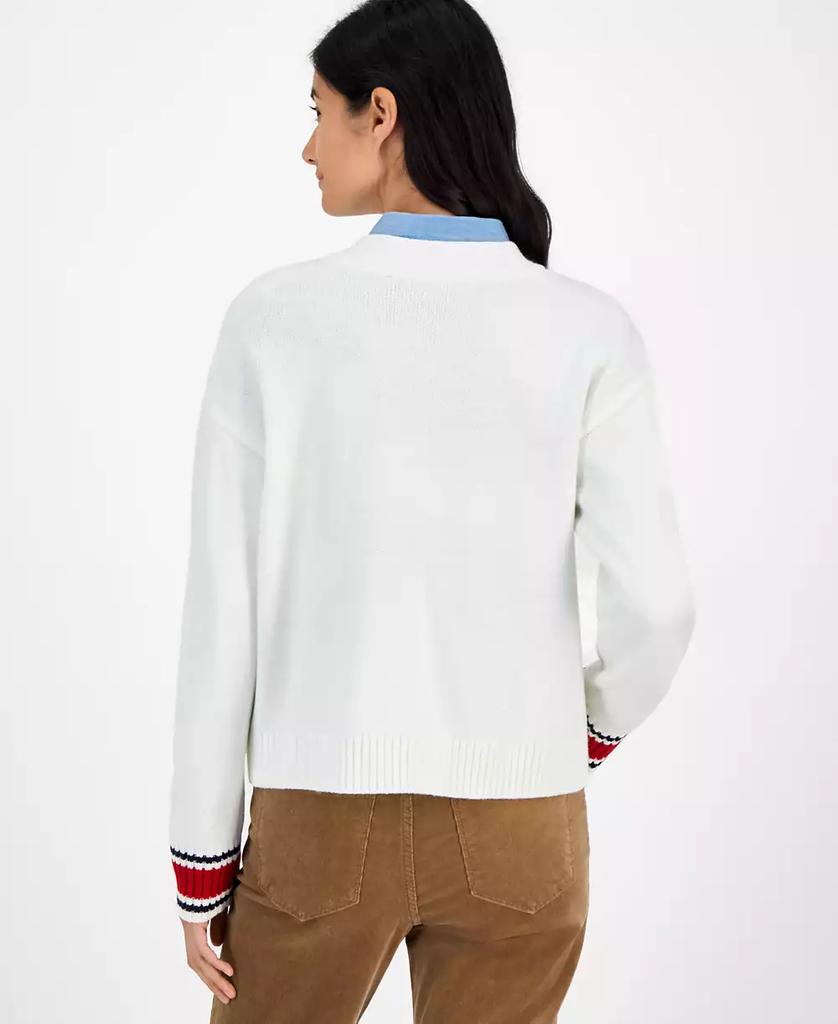 Tommy Hilfiger Women's Cable-Knit Varsity Cardigan