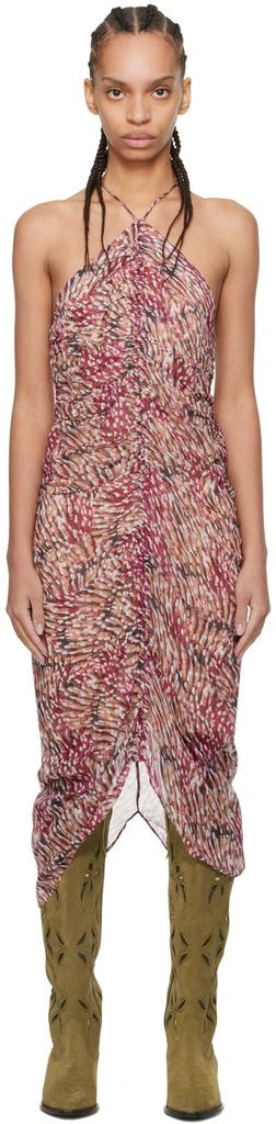Isabel Marant Beige & Pink Valdi Midi Dress 1