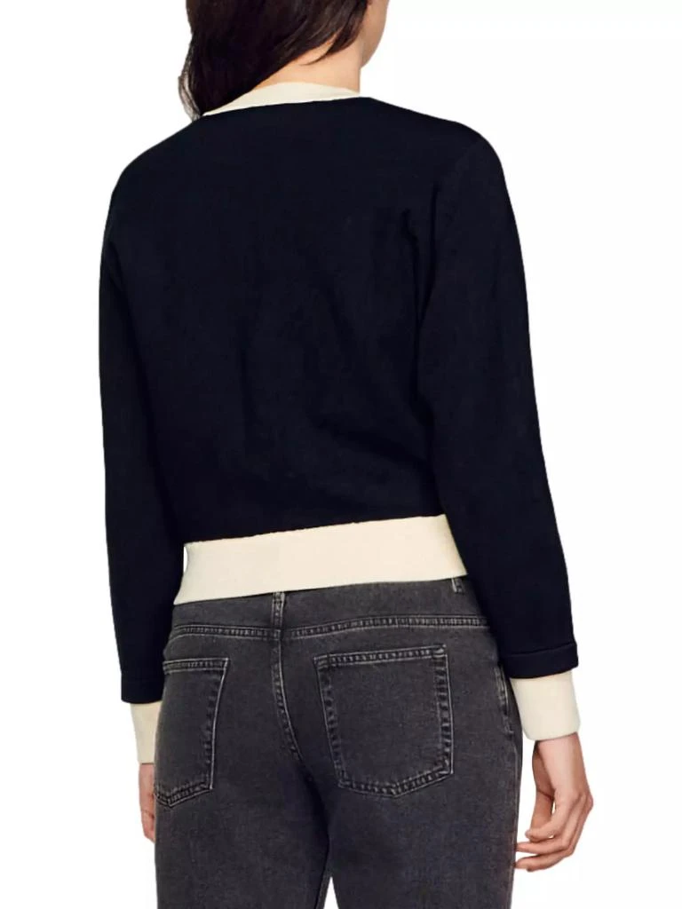 Sandro Two-Tone Cardigan with Buttons 5