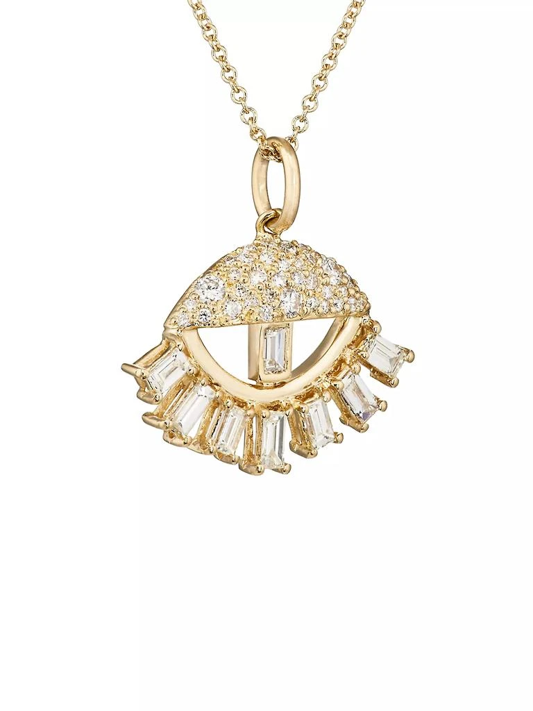 Ileana Makri The Edit 18K Yellow Gold & Diamond Sleepy Eye Pendant Necklace 3