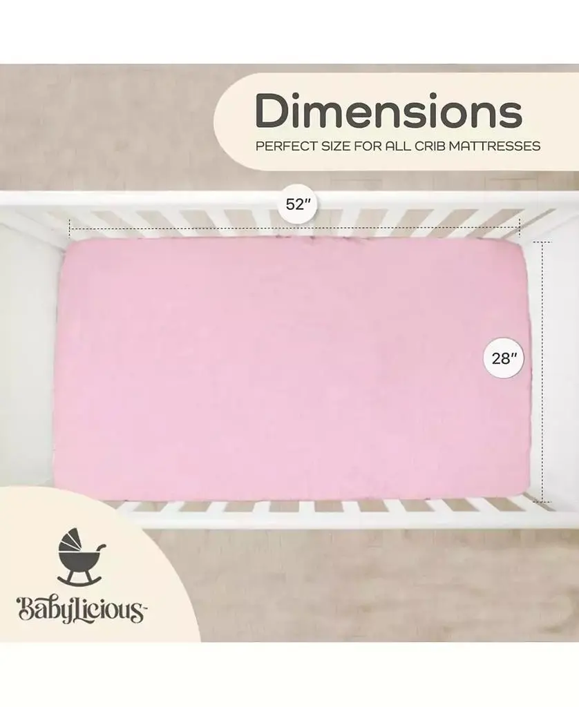 Babylicious Muslin Crib Sheets 2 Pack – 52"x28" Cotton Fitted Sheets for Crib & Toddler Bed