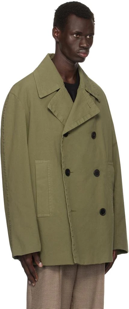 Dries Van Noten Khaki Double Breasted Coat 2