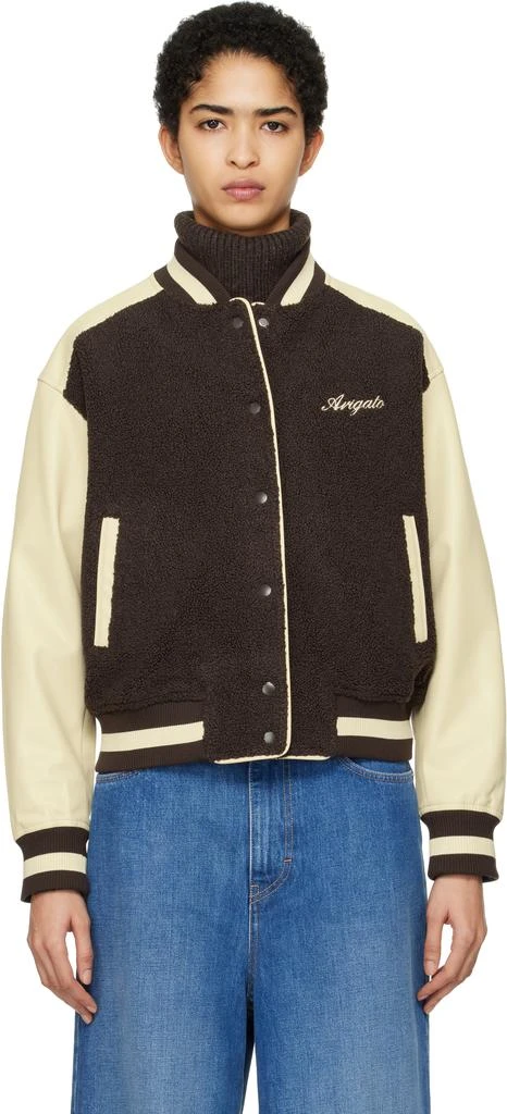 Axel Arigato Brown & Beige Saul Varsity Bomber Jacket 1