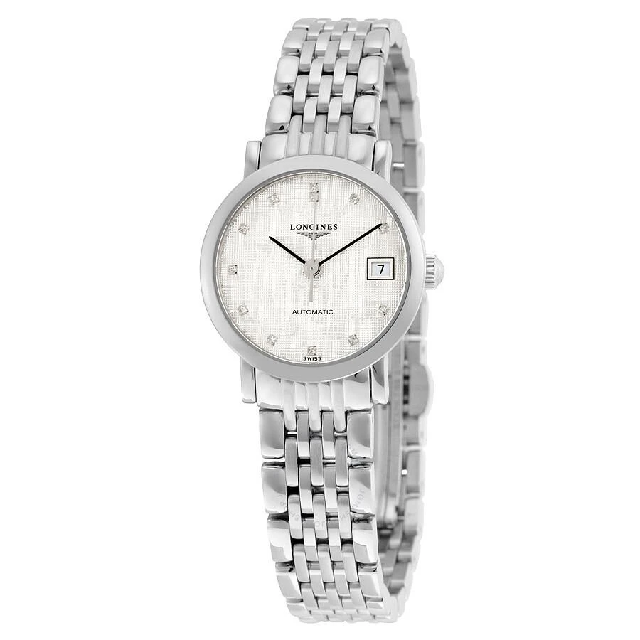 Longines Elegant Automatic Silver Dial Diamond Ladies Watch L43094776 1