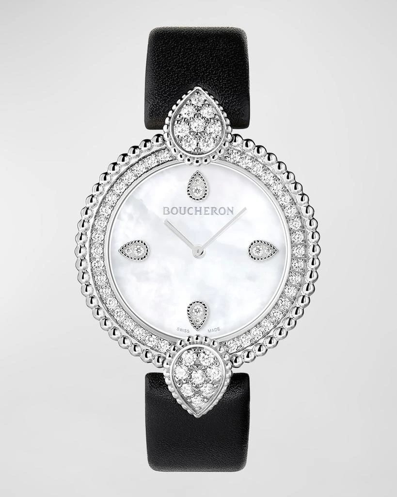 Boucheron Serpent Boheme 18K White Gold Diamond Bezel Watch 1