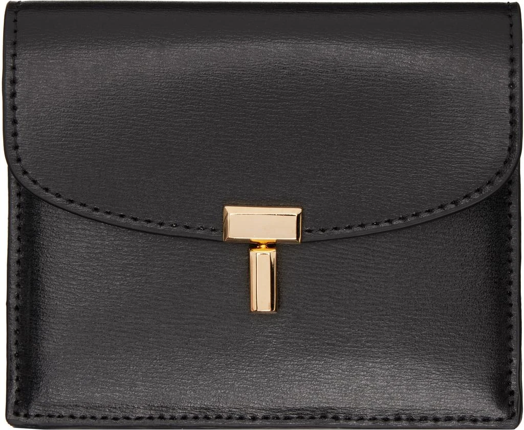 Totême Black T-Lock Leather Card Holder 1